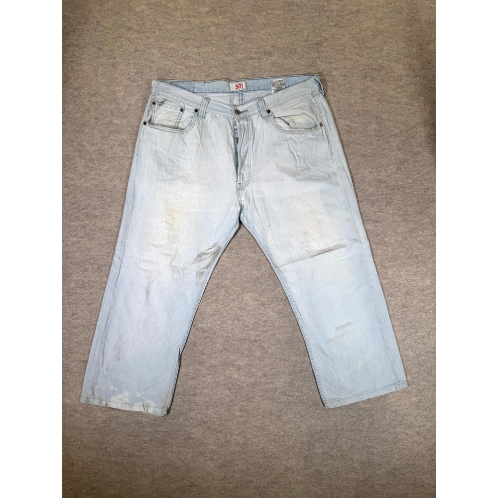 Vintage Levis 501 Original Jeans Men 38x34 Blue Denim Cotton Button Fly Straight